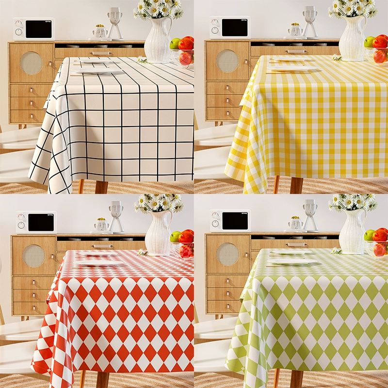 ✅ Скатерть из ПВХ, водонепроницаемая и маслостойкая, не требующая мытья, студенческая прямоугольная скатерть для стола, популярная в стиле ins, скатерть для обеденного стола, журнальный столик