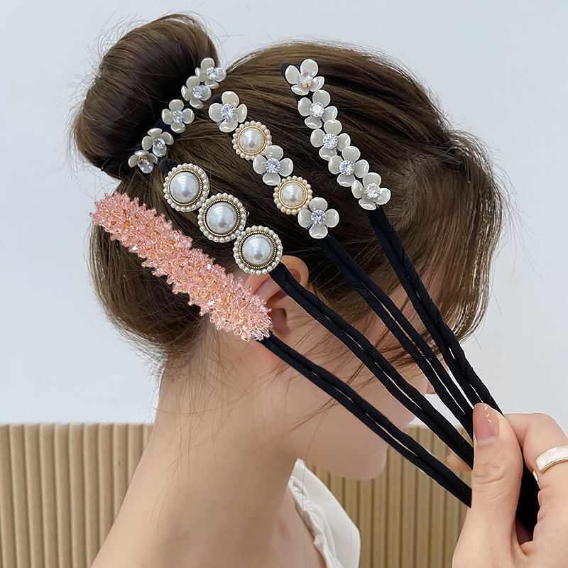 Perla rizador de pelo Shell flor variedad mullida bola cabeza fija perezoso tocado adulto flor corsé joyería femenina