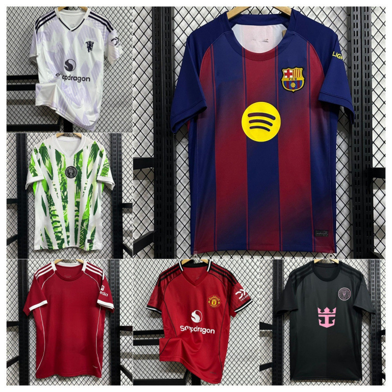 New 25/26 Jersey T90 Club Barcelona Tottenham Sports Football Uniform Short-Sleeved Number Printed One Piece Wholesale Dropshipping