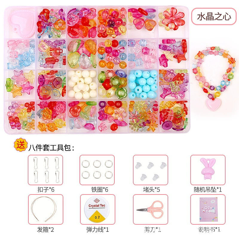 Toy with beads, materials set, shoulder bag, necklace and bracelet, accessory, beads, handmade