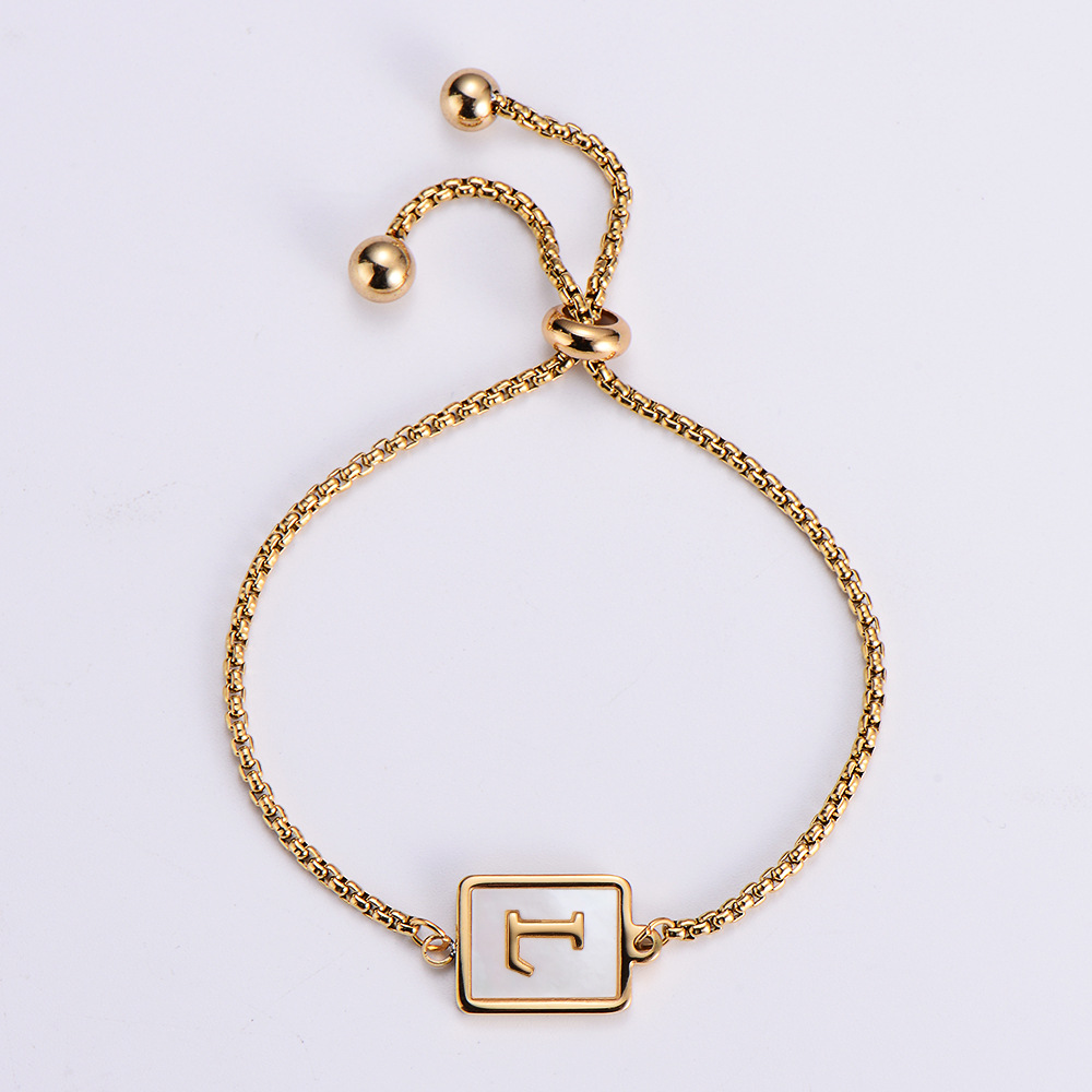 Simple Style Letter 304 Stainless Steel 18K Gold Plated Shell Bracelets In Bulk display picture 6