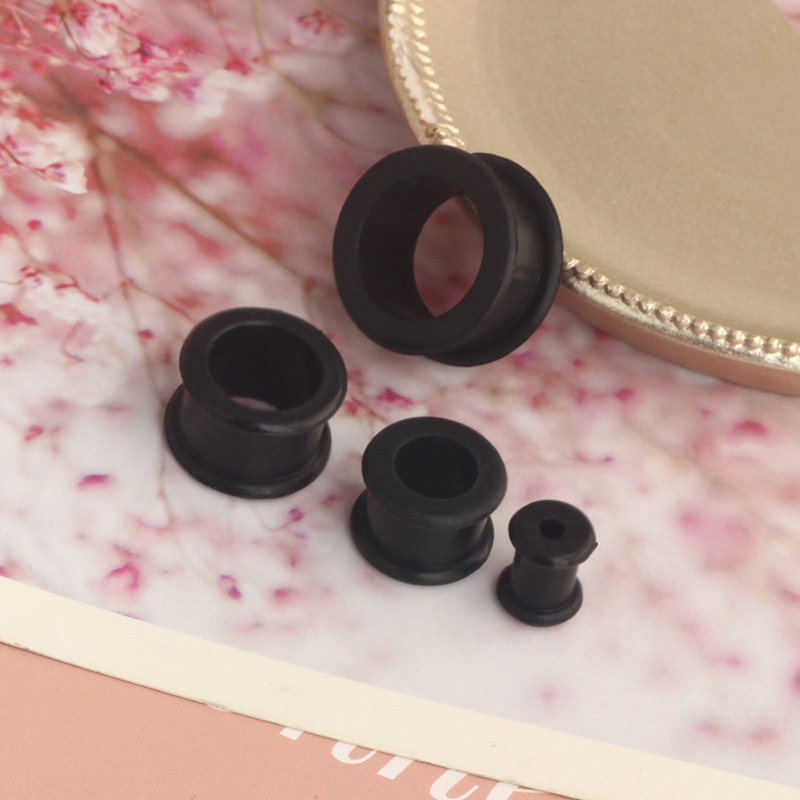 Black Wheel Silicone Auricle Ear Plug Expander 25mm - Stainless Steel Star Piercing Jewelry for EBAY Amazon WISH detail image 8