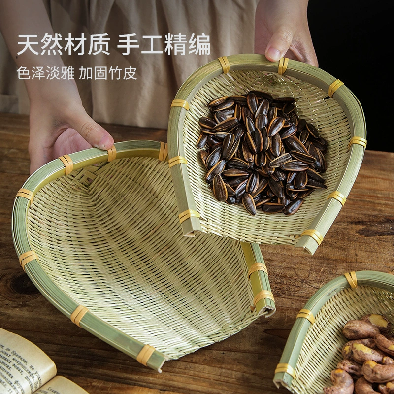 Товары из бамбукового плетения, бамбуковая совок, плетеная корзина для фруктов, тарелка для закусок, корзина для булочек на пару в деревенском доме, бамбуковое сито, кухонная корзина для мытья овощей