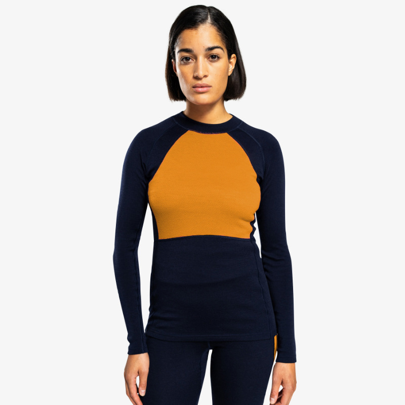 Outdoor Winter Merino Wool Quick-Dry Clothing for Men and Women, Ski Thermal Underwear, Sports Running Base Layer Long-Sleeve Top for Outdoor Activities