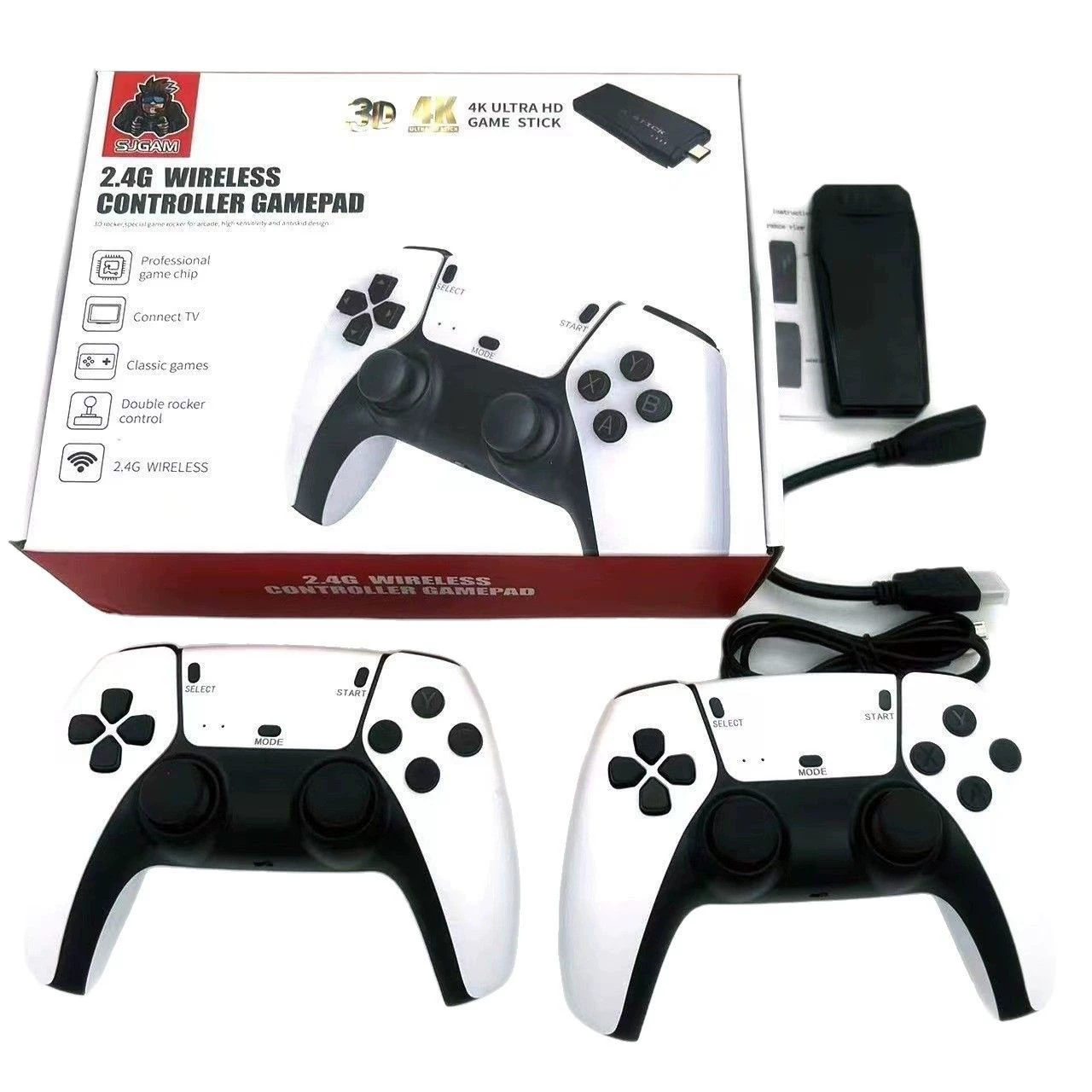 Game console, wireless joystick, handle for double