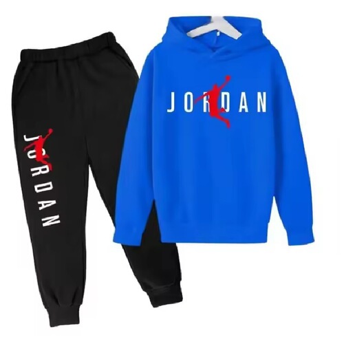 Cross-border new children's sweater suit European and American popular fashion printed pattern hoodie suit top pants 2025