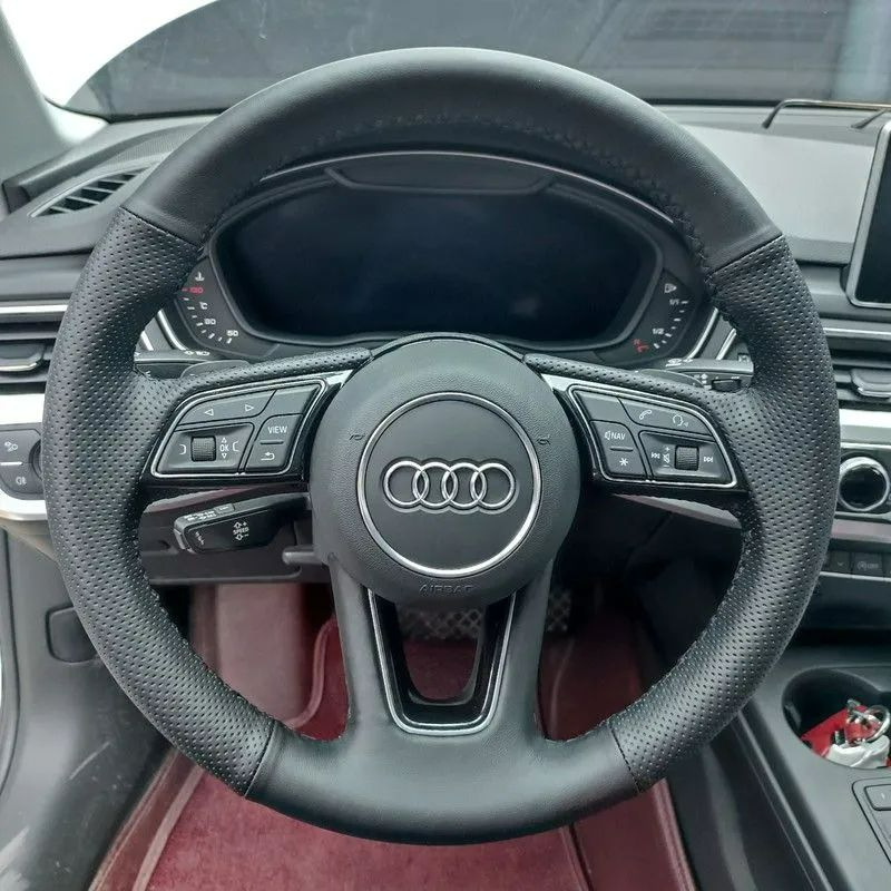 Audi A4L Hand-Stitched Steering Wheel Cover, Special Four-Season Handle Cover Modification for Audi A3A6L A7L A8 Q2L Q5L