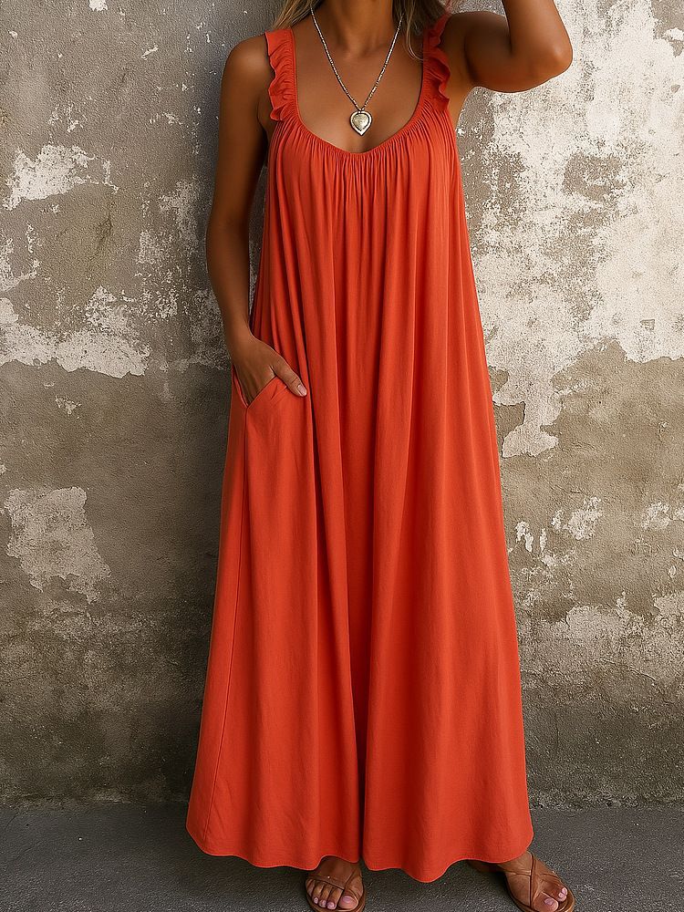 Women's Clothing Women's Casual Camisole U Neck Regular Fit Multi Color Dress For Formal & Casual For Women_ecoleips.com