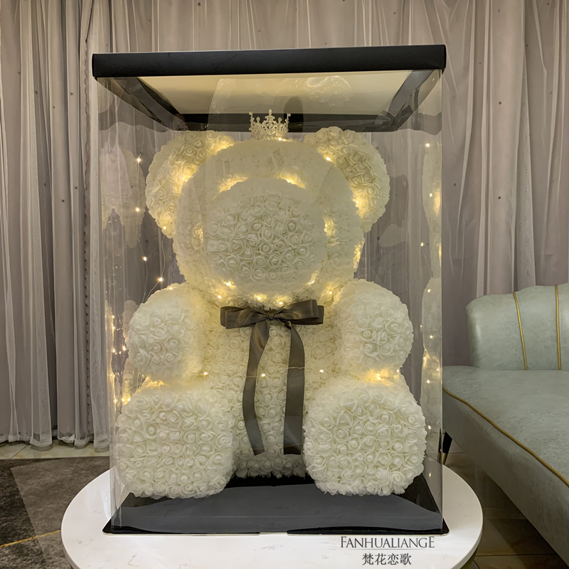 Unicornio flor inmortal rosa ramo caja de regalo de regalo para el día de San Valentín para la novia esposa y amiga