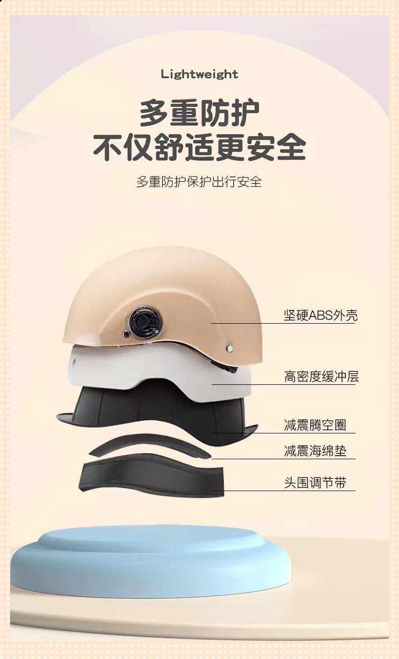 New National Standard 3C Certified Electric Vehicle Helmet for Women, Summer Sun Protection Half Helmet for Electric Motorcycles, Men's All-Season Safety Helmet