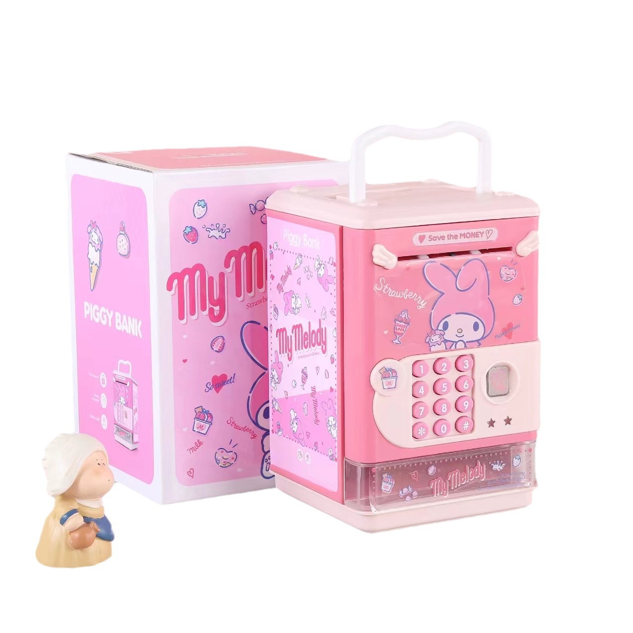 Sanrio alcancía caja de la contraseña de los niños alcancía decoración de la sala de estar con música canción de los niños alcancía sólo puede entrar