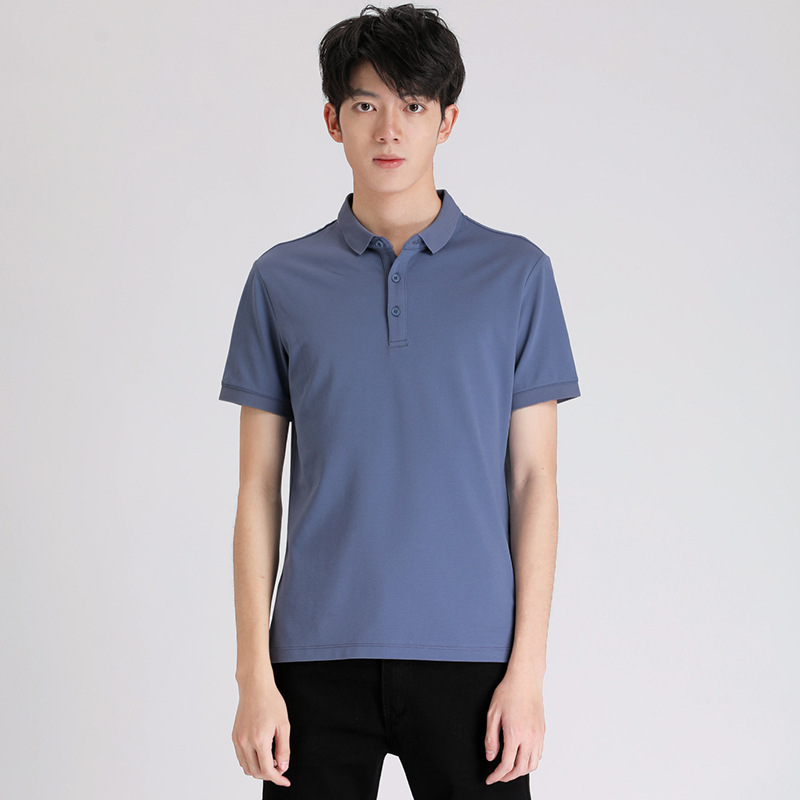 Golf personalizado camiseta de polo de manga corta para hombres camiseta de trabajo de seda camiseta publicitaria bordada camiseta de verano suelta para hombres