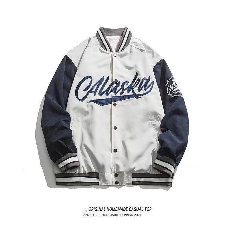 Baseball-Trikot 2023 Frühling Amerikanische Modemarke Farbe passende Coup Lose Student Trend Casual Mantel Herren_voghion.com