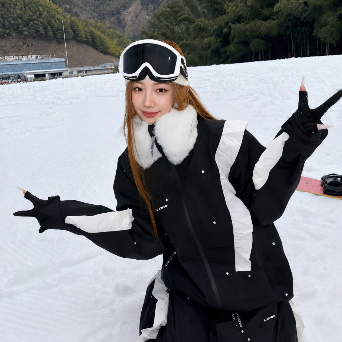 Ldab Black Ski Suit for Women 2026 Autumn and Winter New Style Super Nice Outdoor Waterproof and Windproof Single and Double Board Ski Suit