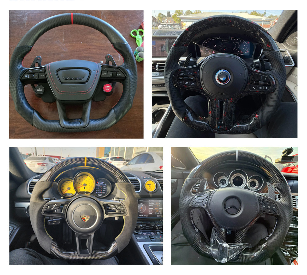 Car Steering Wheel Suitable for Mercedes-Benz, Bmw, Land Rover, Volkswagen, Tesla, Porsche Cars, Suede Steering Wheel