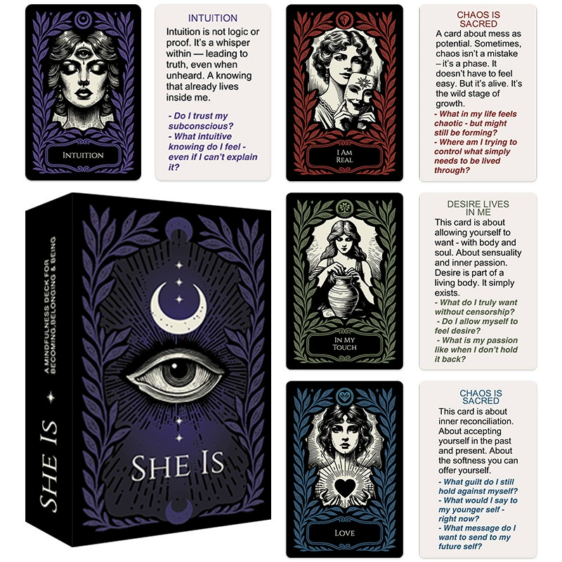 Cross-border new SHE IS Mindfulness Healing Board Game Cards 52-card mindfulness meditation card set factory in stock