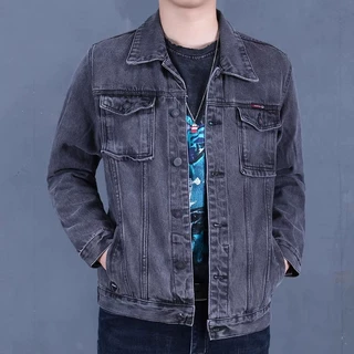 秋季新款牛仔外套男宽松耐磨多口袋潮牌加大码男装工装夹克上衣服