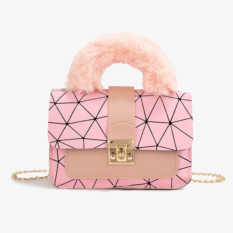 Comercio exterior coreano 2024 moda fresca bolsos de mano de peluche de diamante bolsos casuales de hombro de mujer bolsos de maquillaje image 8