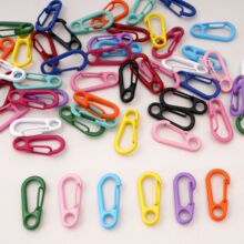 彩色合金烤漆D形钥匙扣登山扣 DIY饰品配件箱包挂扣玩具扣弹簧扣