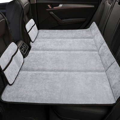 Vehicle-mounted inflatable bed: Car Sleeping Mat Rear - chenille-comfort-gray-2-storage-bags-80130cm