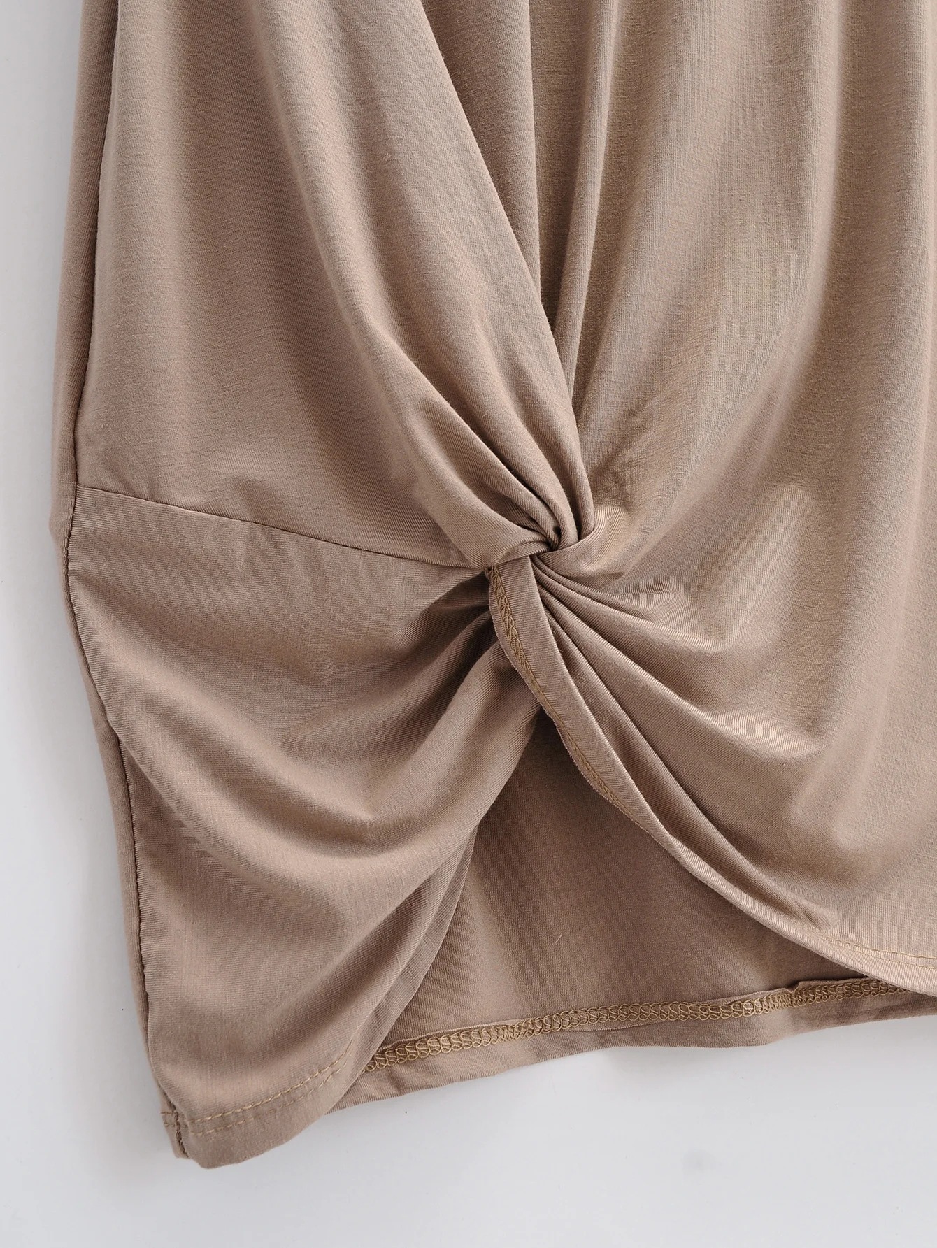 Cross Folds V-Neck Slim Bag Hip Skirt NSAC62987