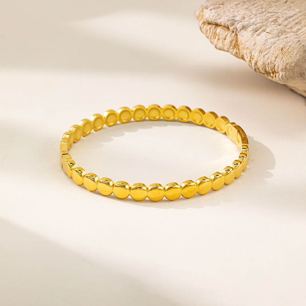Titanium Steel Bamboo Style Bangle Micro Inlaid Simple Luxury Bracelet_voghion.com