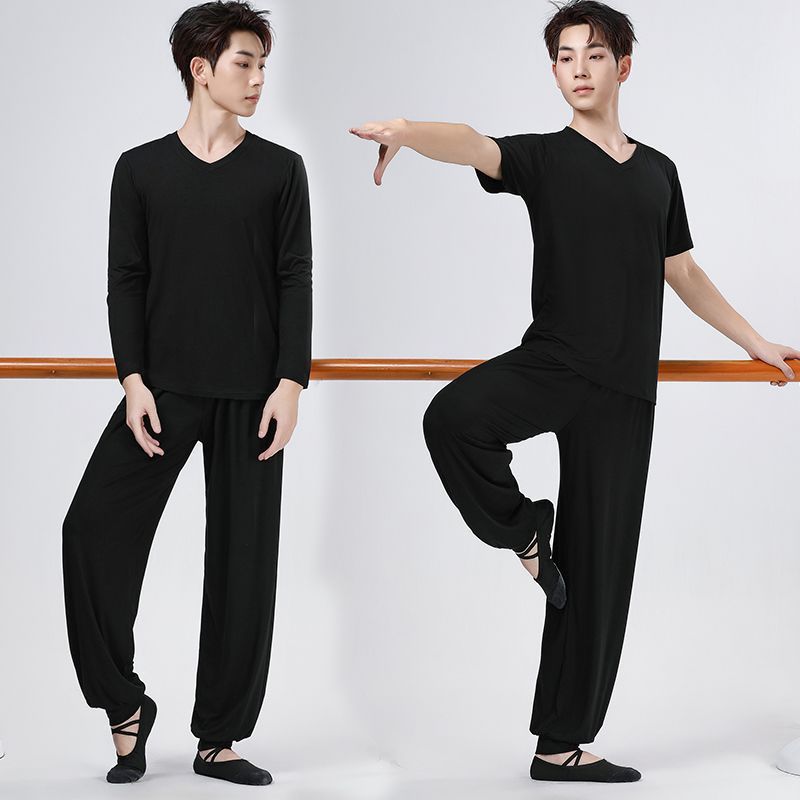 New Dance Clothing Body Suit Men's Suit Chinese Dance Practice Clothing Tops Adult Modern Dance Student Dance Art Examination