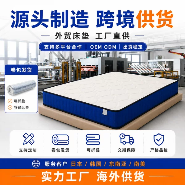 Independent pocket spring mattress, foldable and compressible, packaged for two-person use, suitable for home, homestay, and hotel, OEM custom processing