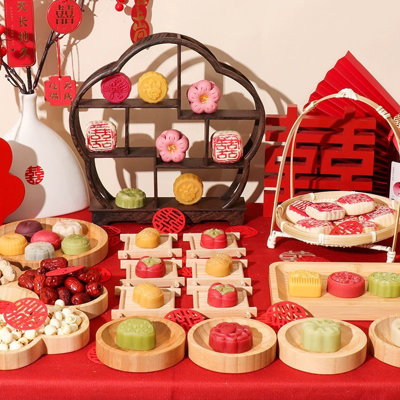 中式订婚布置甜品台糕点架订婚摆件梅花古架摆台摆盘点心甜展示架|undefined