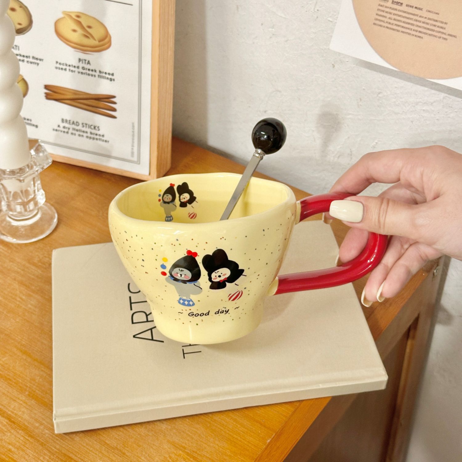 Ins-style high-end design cute water cup ceramic cup couple home office coffee cup