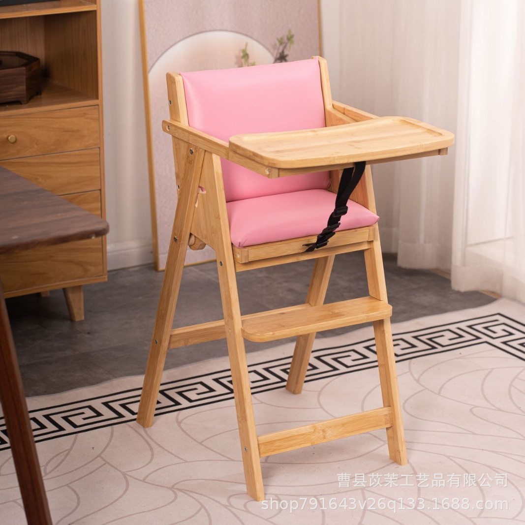 Home Baby Multifunctional Wooden Dining Table and Chairs, Special Wooden Chair for Baby Eating, Foldable Children's Solid Wood Dining Chair