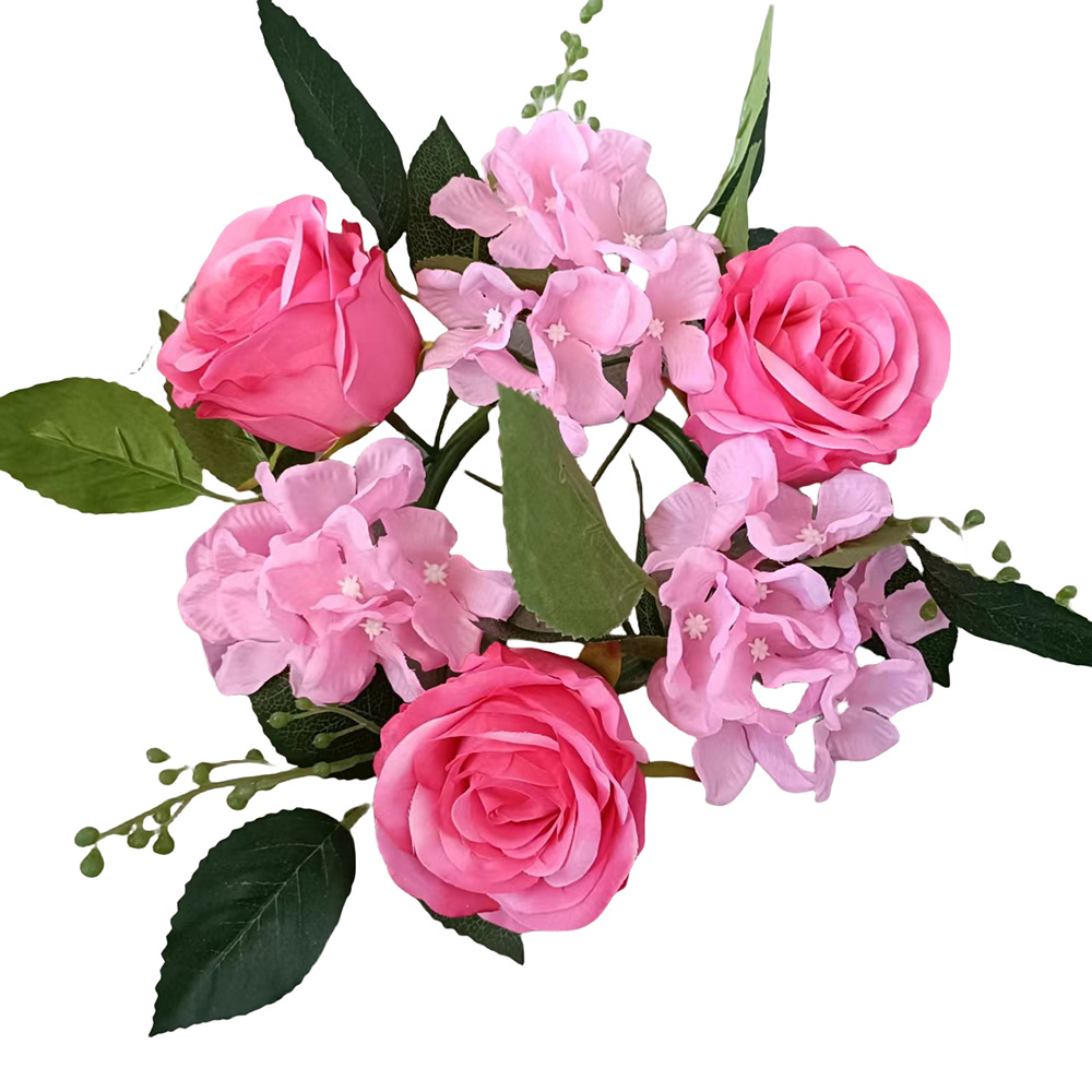 Estilo Europeo artificial Rose Garland 20CM Garland Candelabro de Navidad decoración ventana apoyos mesa de comedor decoración de la boda flor falsa