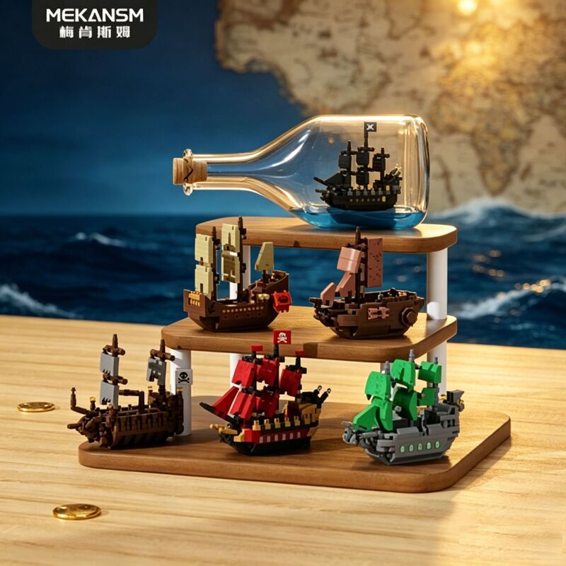 Cross-border Mekensum Caribbean Pirate Ship High-Quality Building Blocks Educational Assembly Children's Toy Decoration Gift Wholesale Cross-border Mekensum Caribbean Pirate Ship High-Quality Building Blocks Educational Assembly Children's Toy Decoration Gift Wholesale