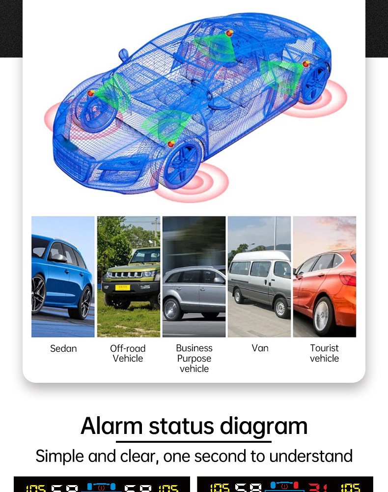 T17 Tire Pressure Monitoring System High-Precision Solar-Powered Tire Pressure Monitor Tpms Tire Pressure Wireless Device Smart