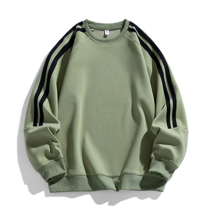卸売り2025衛衣男春秋新型アメリカカジュアルクラシック双棒丸首重ポンド青少年上着
