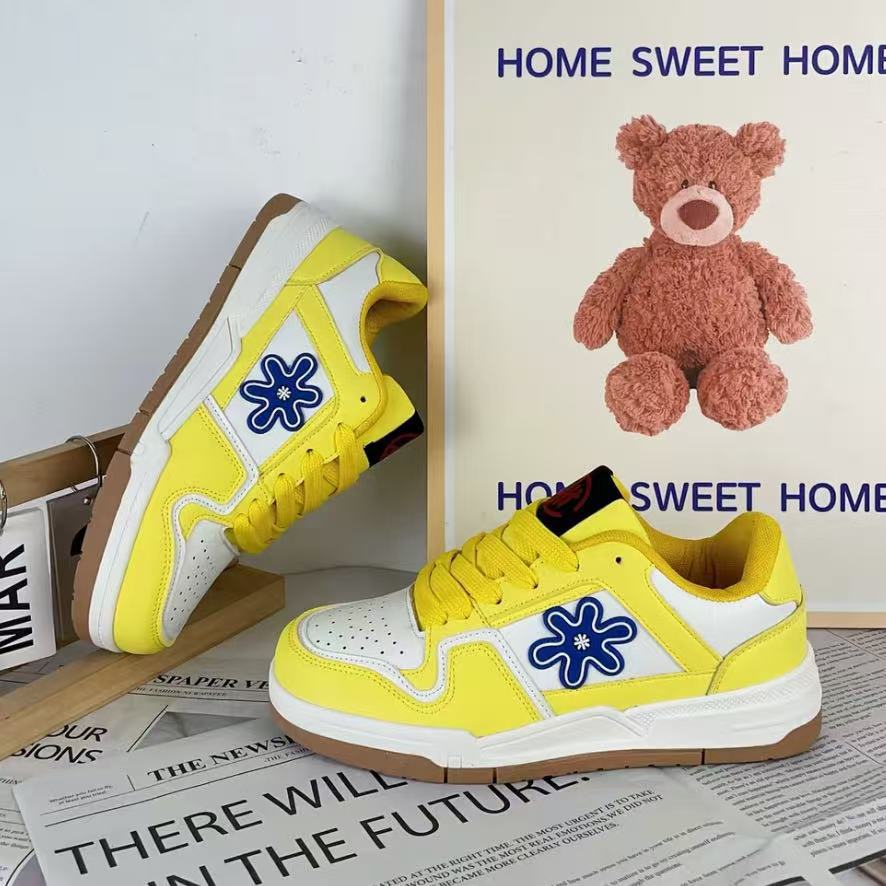 Trendy and Fashionable Flower Color Matching Casual Sneakers for Men and Women, Breathable and Wear-Resistant