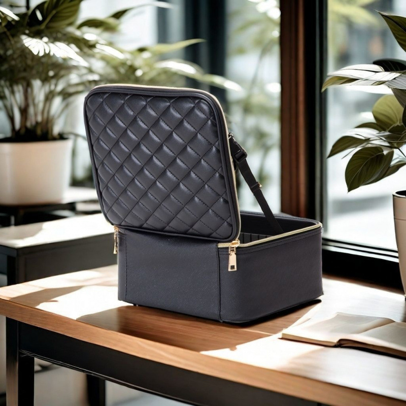 2026 nuevo tipo con lámpara led espejo maquillaje bolsa de maquillaje bolsa de transporte de productos de cuidado de la piel bolsa de maquillaje portátil