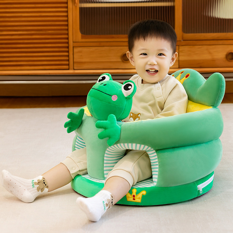 Asiento de aprendizaje para bebés anti-caídas, asiento de dibujos animados para bebés que aprenden a sentarse en un pequeño sofá sin lesiones espinales.
