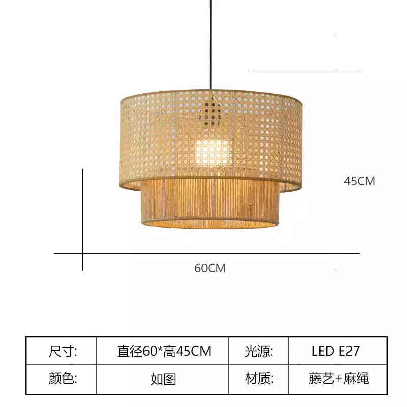 Nuevo estilo chino hotel japonés retro comedor dormitorio sala de estar de alojamiento bar de té de caña lámparas zen candelabros