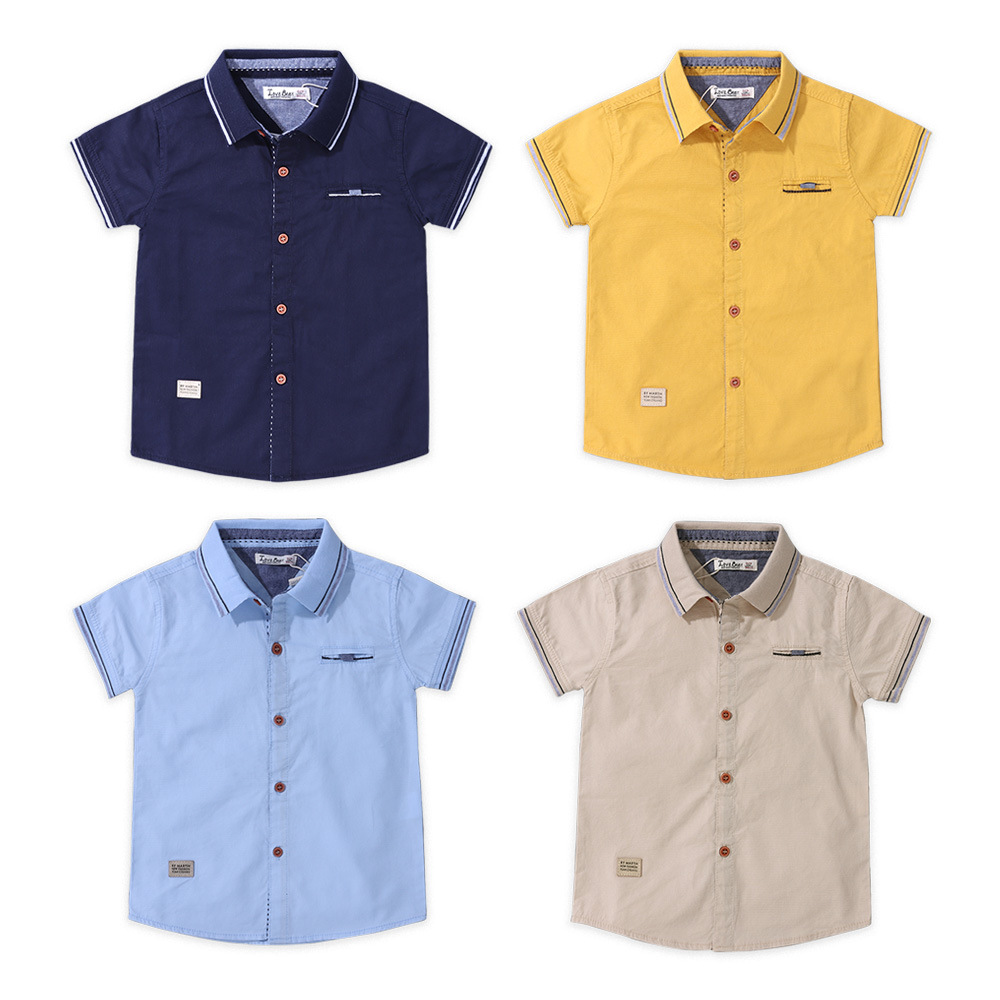 Boys summer shirt 2022 summer new solid...