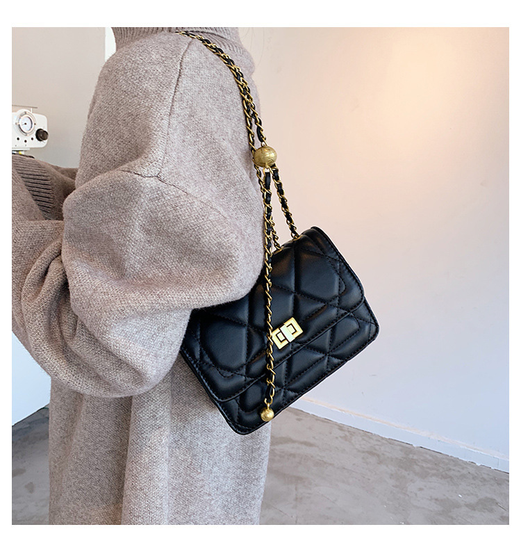 High quality, bags this year, 2024 new trendy and trendy, niche design, ins chain black crossbody bag for women_voghion.com
