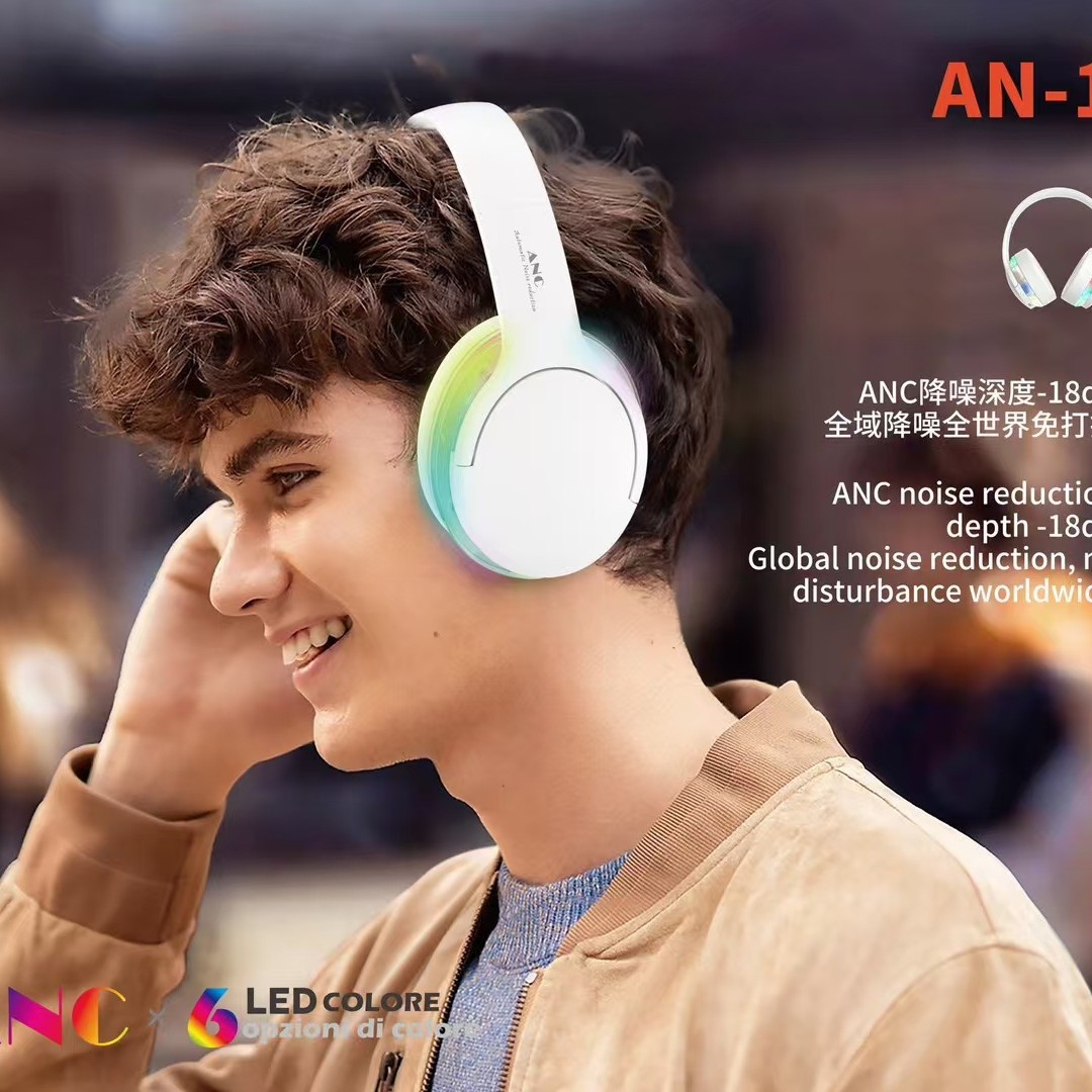 Nuevo AN - 1 ANC transfronterizo activamente redujo el ruido auriculares Bluetooth auriculares plegables auriculares RGB image 2