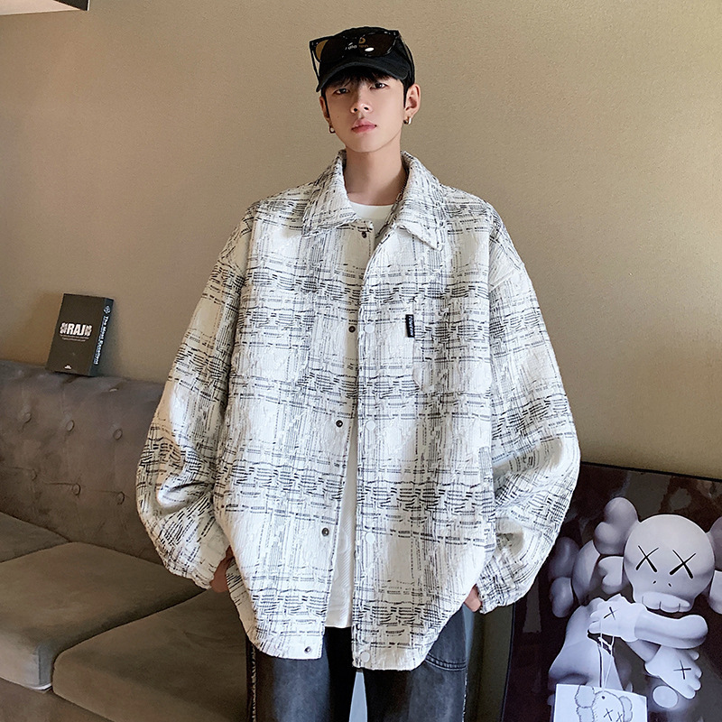 Spring and Autumn Chanel style jacket men's lapel plus size men's fat coat fashion brand ins high street Japanese style top men Spring and Autumn Chanel style jacket men's lapel plus size men's fat coat fashion brand ins high street Japanese style top men