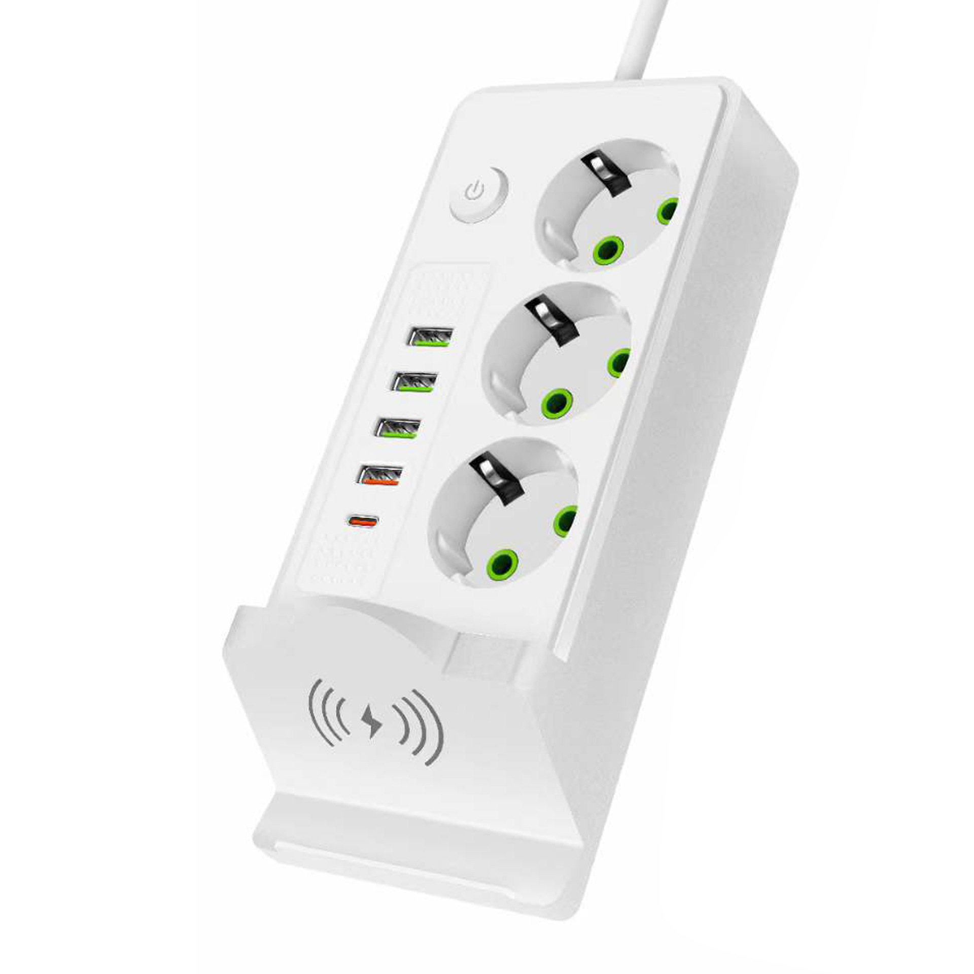 Comercio exterior especial europeo cargador inalámbrico USB fila con interruptor de enchufe 3 dígitos enchufe ruso estándar europeo al por mayor