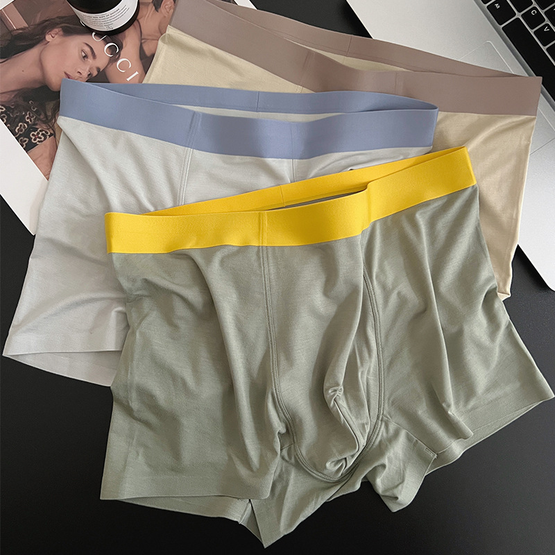 Ropa interior modal de los hombres sin costuras boxeadores de fábrica al por mayor boxeadores transpirables más tamaño verano Mediados de cintura