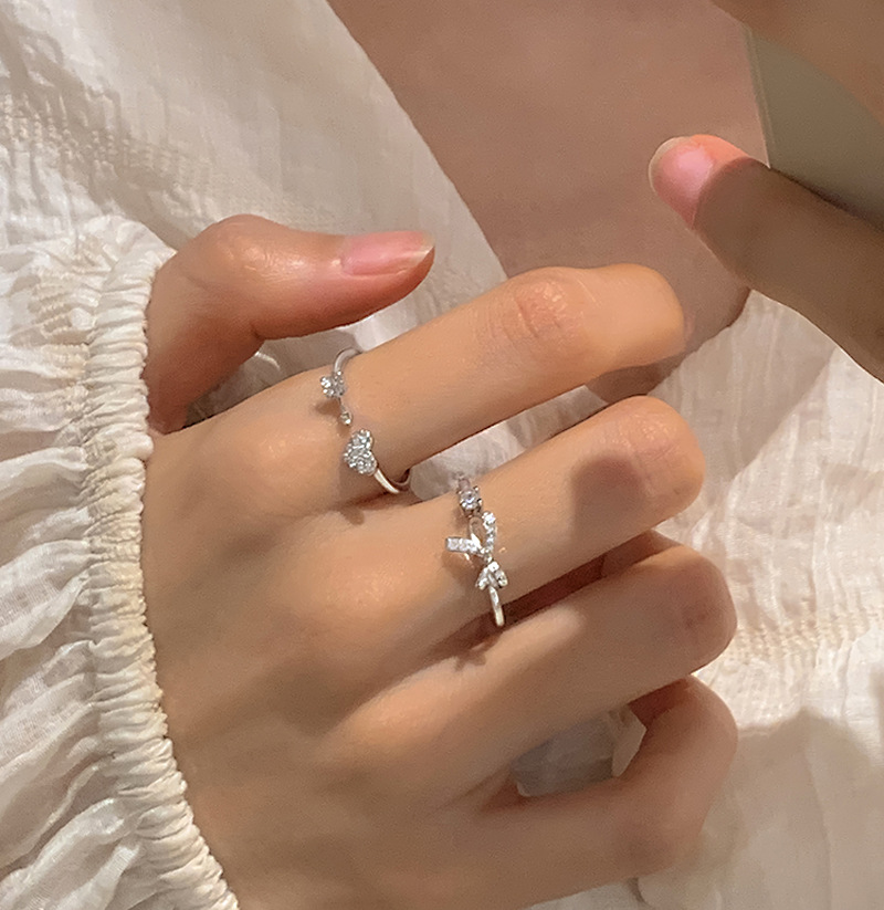 Holiday, Daily Occasion Copper Material Simple Style Bow Knot Copper Inlay Zircon Rings