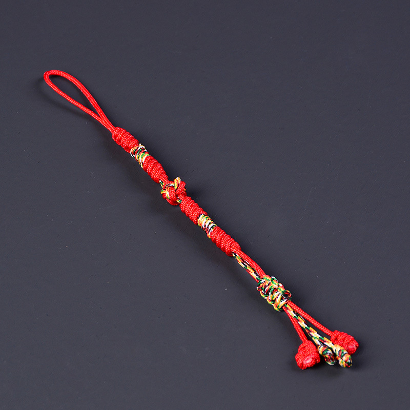 Línea colorida mezclada roja-cuerda atada del pote