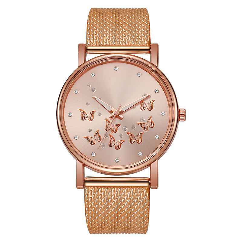El nuevo reloj casual de mujer mariposa transfronterizo de Liu, reloj de cinta de moda, reloj de cuarzo femenino, reloj de malla de moda