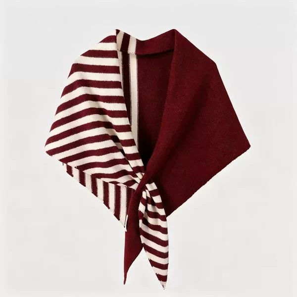 2026 new style wool blend color-block striped shawl, Korean-style knitted triangular scarf for women, perfect for layering in autumn and winter, warm and versatile