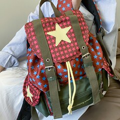 クロスボーダー五芒星の男性と女性のバックパックトレンディなプリントカジュアル大容量新しいコンピュータスクールバッグ旅行バックパック 1